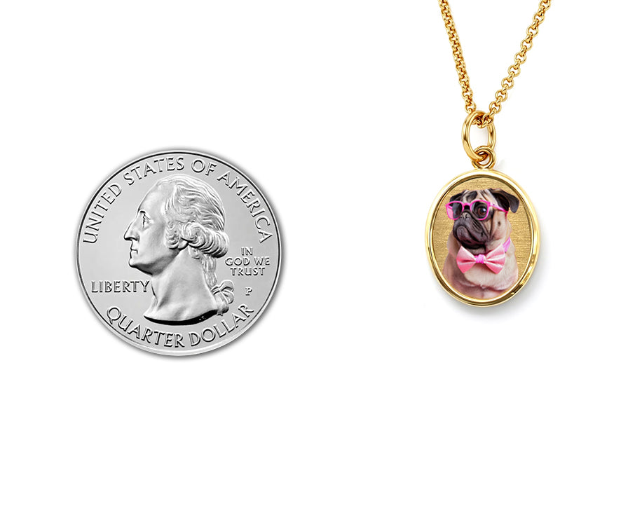 Mini Oval Photo Pendant – Personalized Pet Keepsake