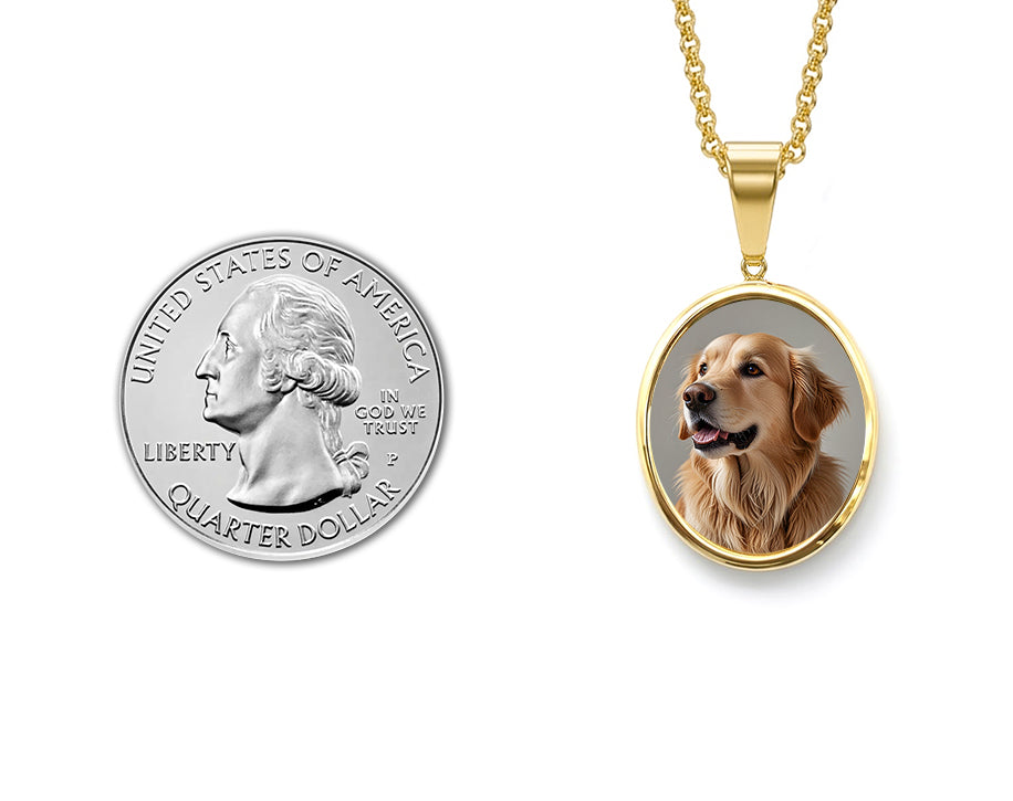 Small Oval Photo Pendant – Personalized Pet Keepsake