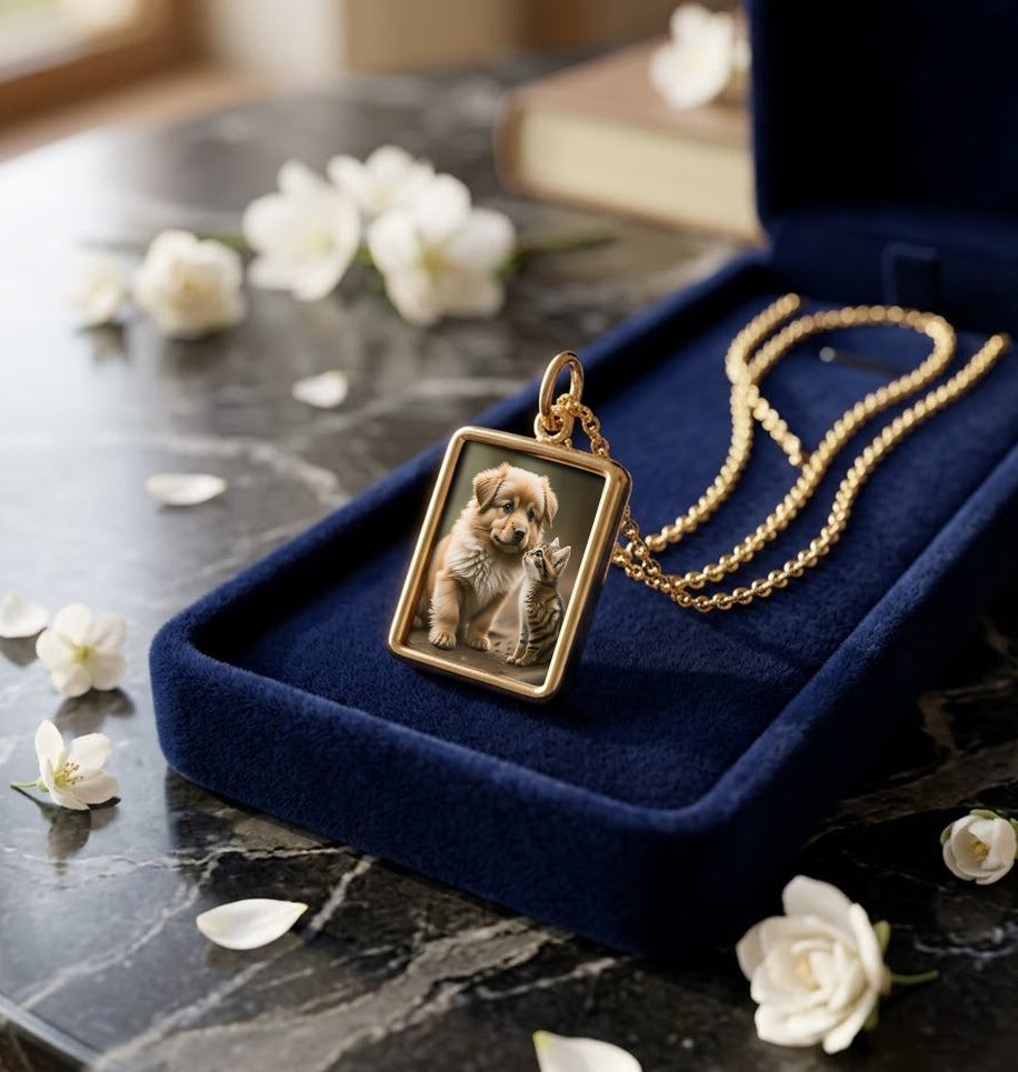 Mini Rectangle Photo Pendant – Personalized Pet Keepsake