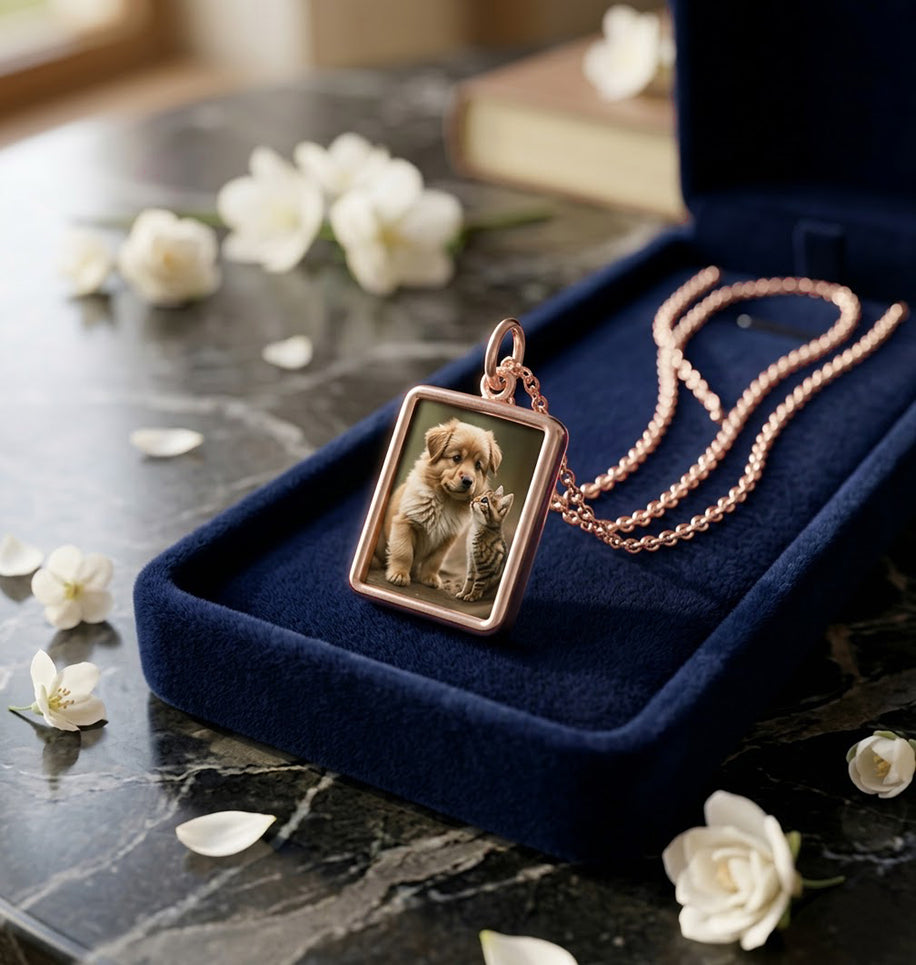 Mini Rectangle Photo Pendant – Personalized Pet Keepsake