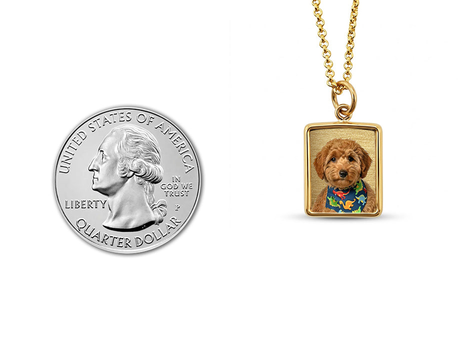 Mini Rectangle Photo Pendant – Personalized Pet Keepsake