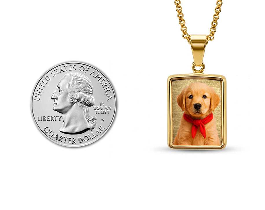 Small Rectangle Photo Pendant – Personalized Pet Keepsake