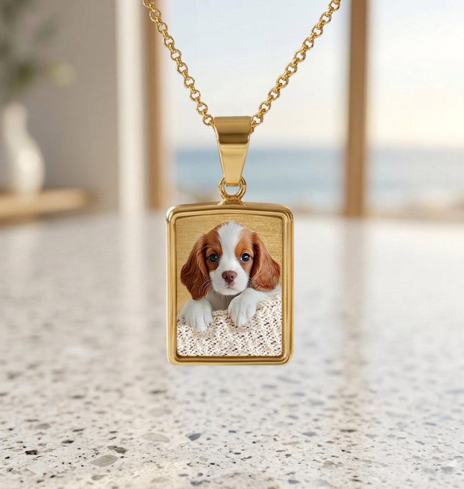 Small Rectangle Photo Pendant – Personalized Pet Keepsake