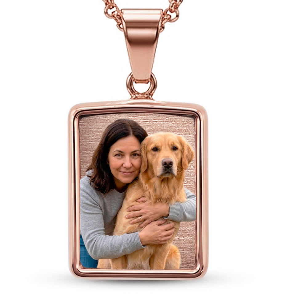 Small Rectangle Photo Pendant – Personalized Pet Keepsake