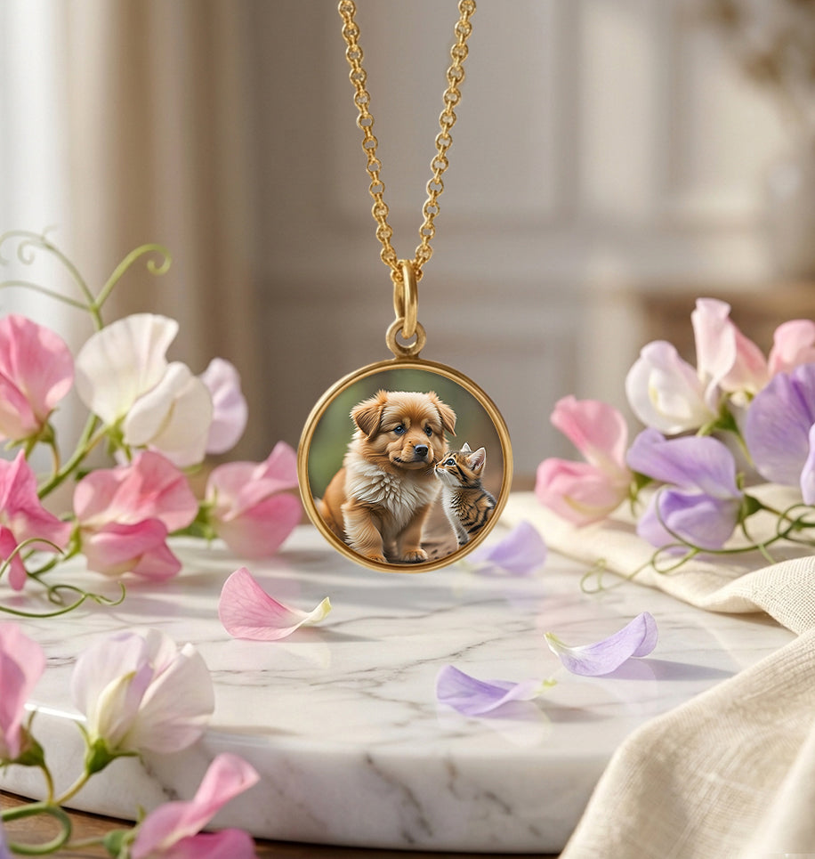 Small Round Photo Pendant – Personalized Pet Keepsake
