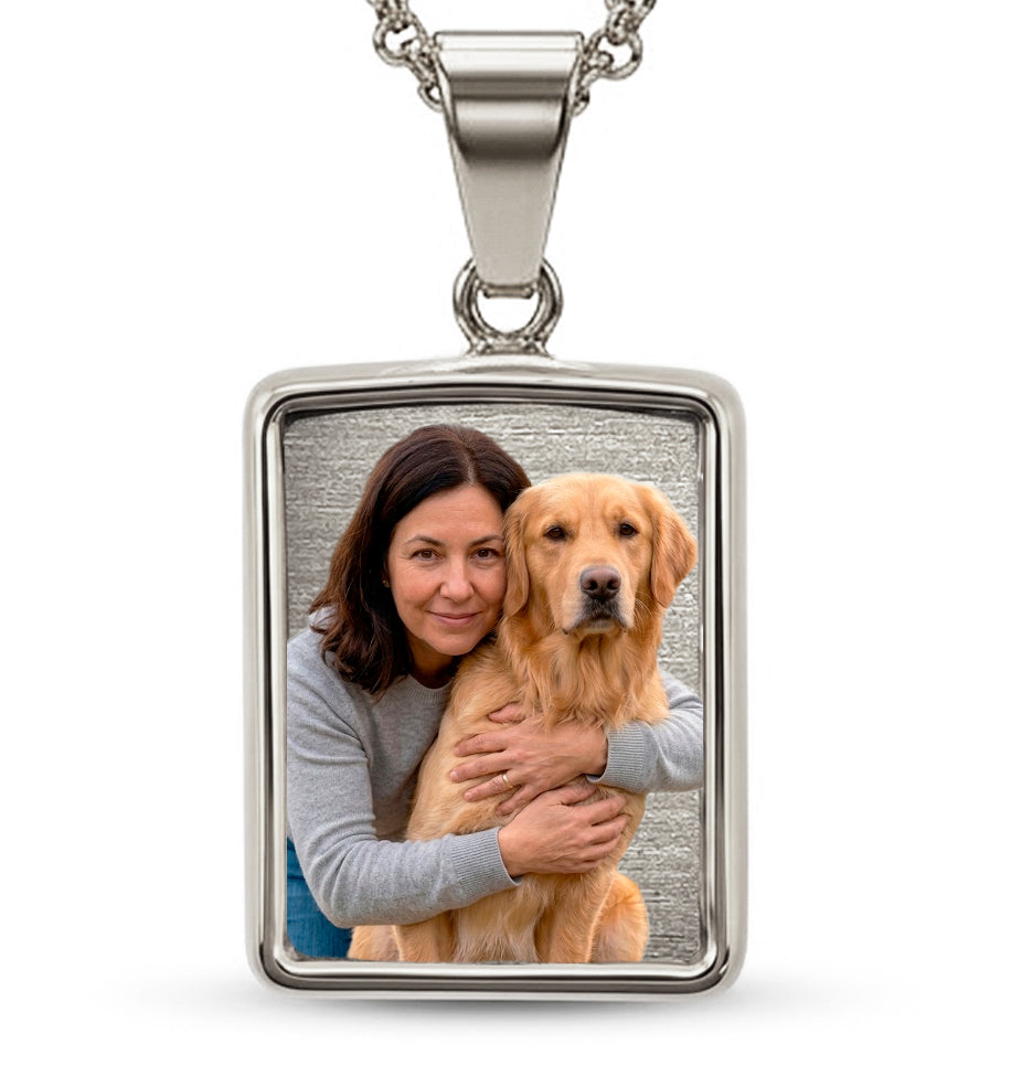 Small Rectangle Photo Pendant – Personalized Pet Keepsake
