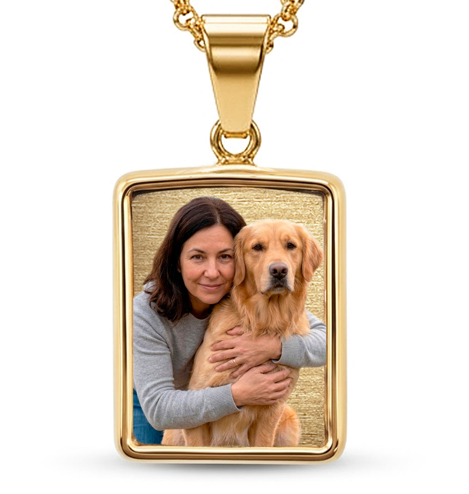 Small Rectangle Photo Pendant – Personalized Pet Keepsake