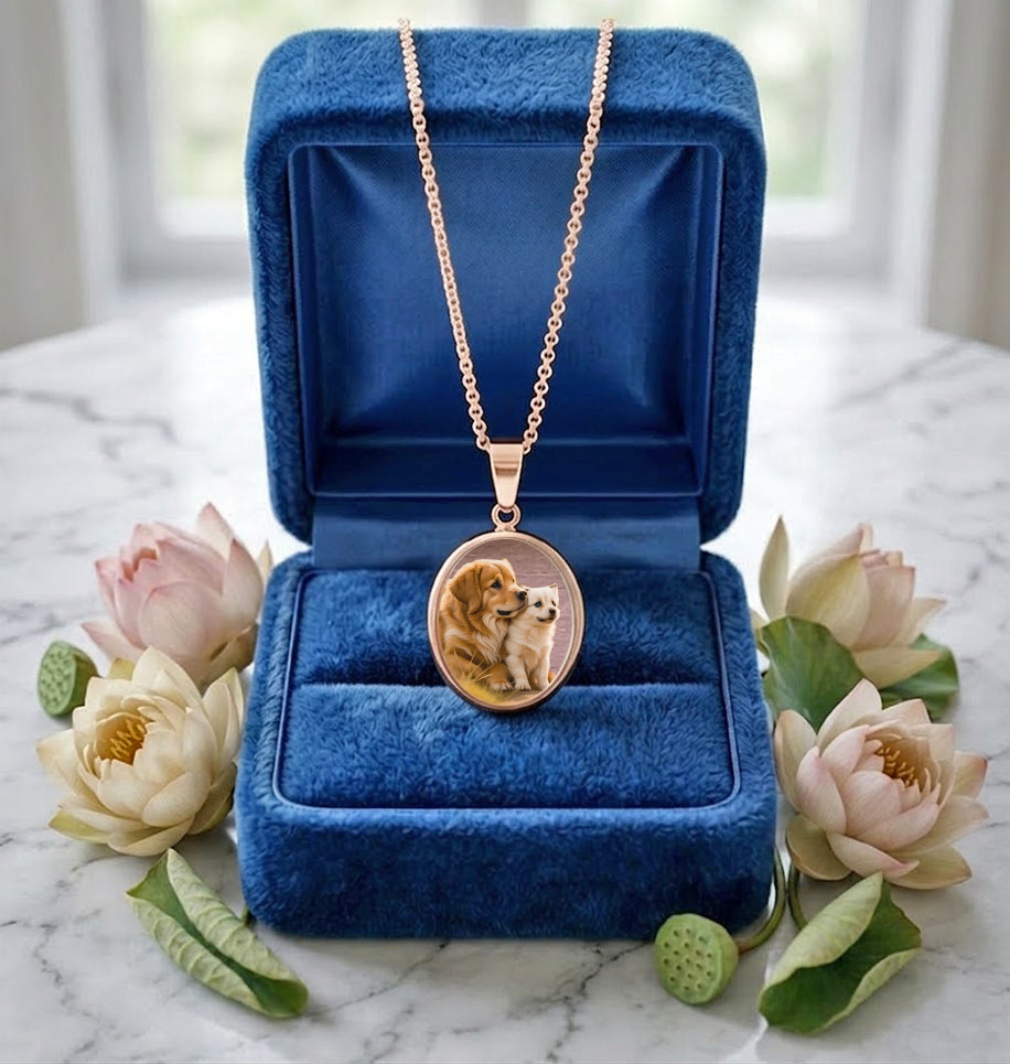 Small Oval Photo Pendant – Personalized Pet Keepsake